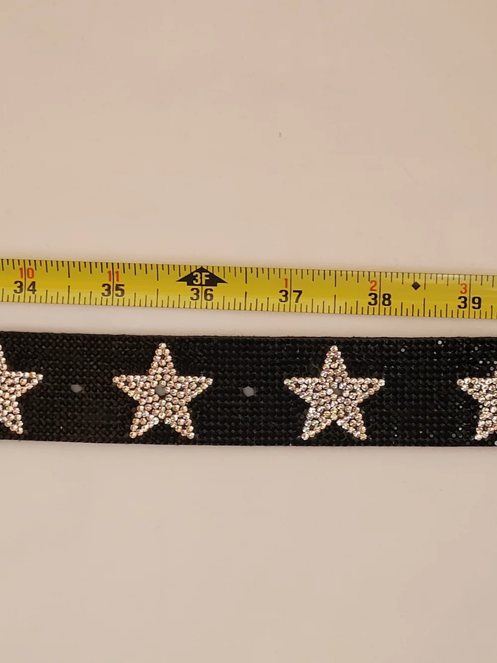 BKE Black Star-Studded Rhinestone Soft Belt M